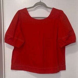 NWT LOFT Puff Sleeve Cutout Back Top